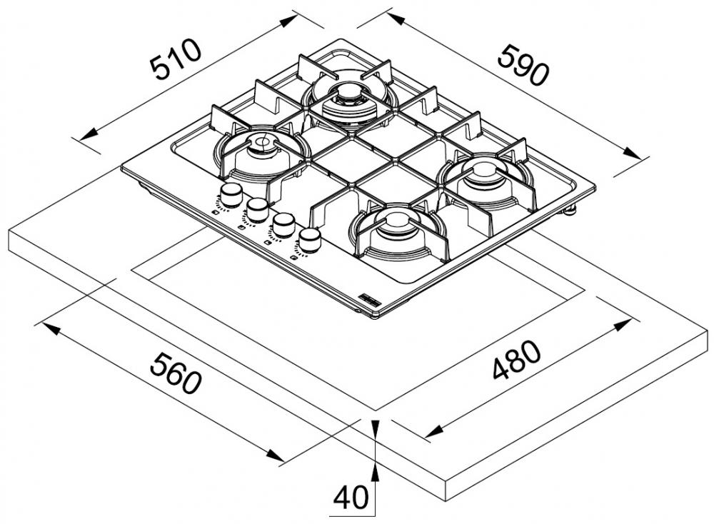Схема встраивания с размерами
