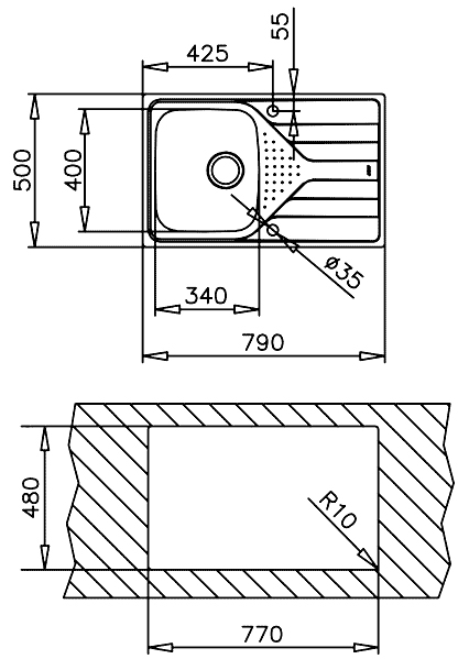 Схема с размерами