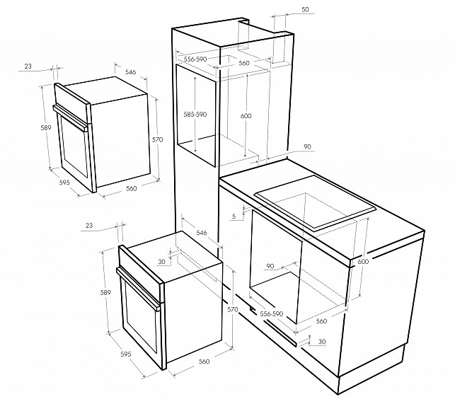 Схема встраивания с размерами