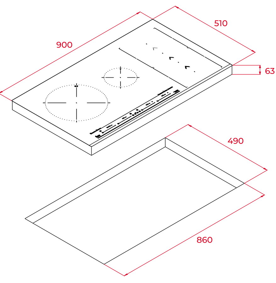 Схема встраивания с размерами