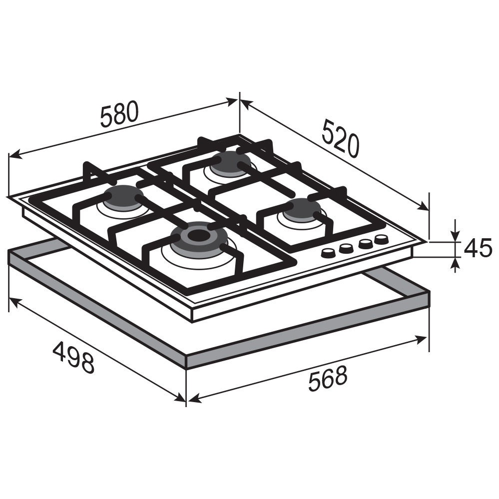 Схема встраивания с размерами