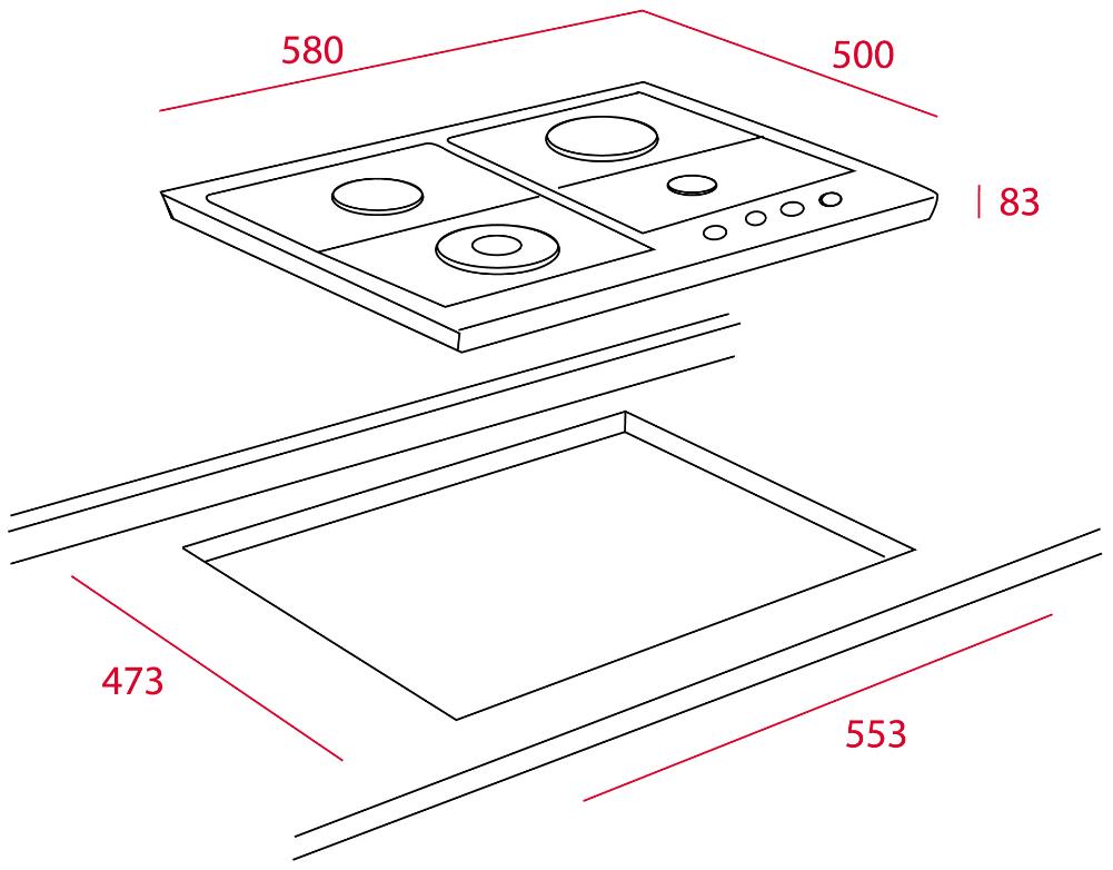 Схема встраивания с размерами
