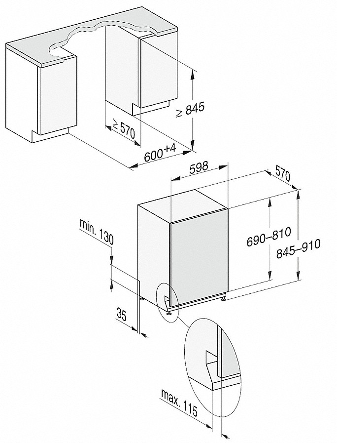 Схема встраивания с размерами