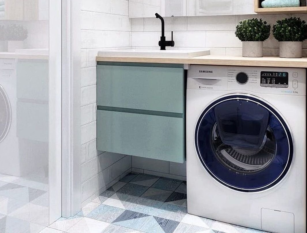 Стиральная машина в интерьере Стиральная машина в интерьере