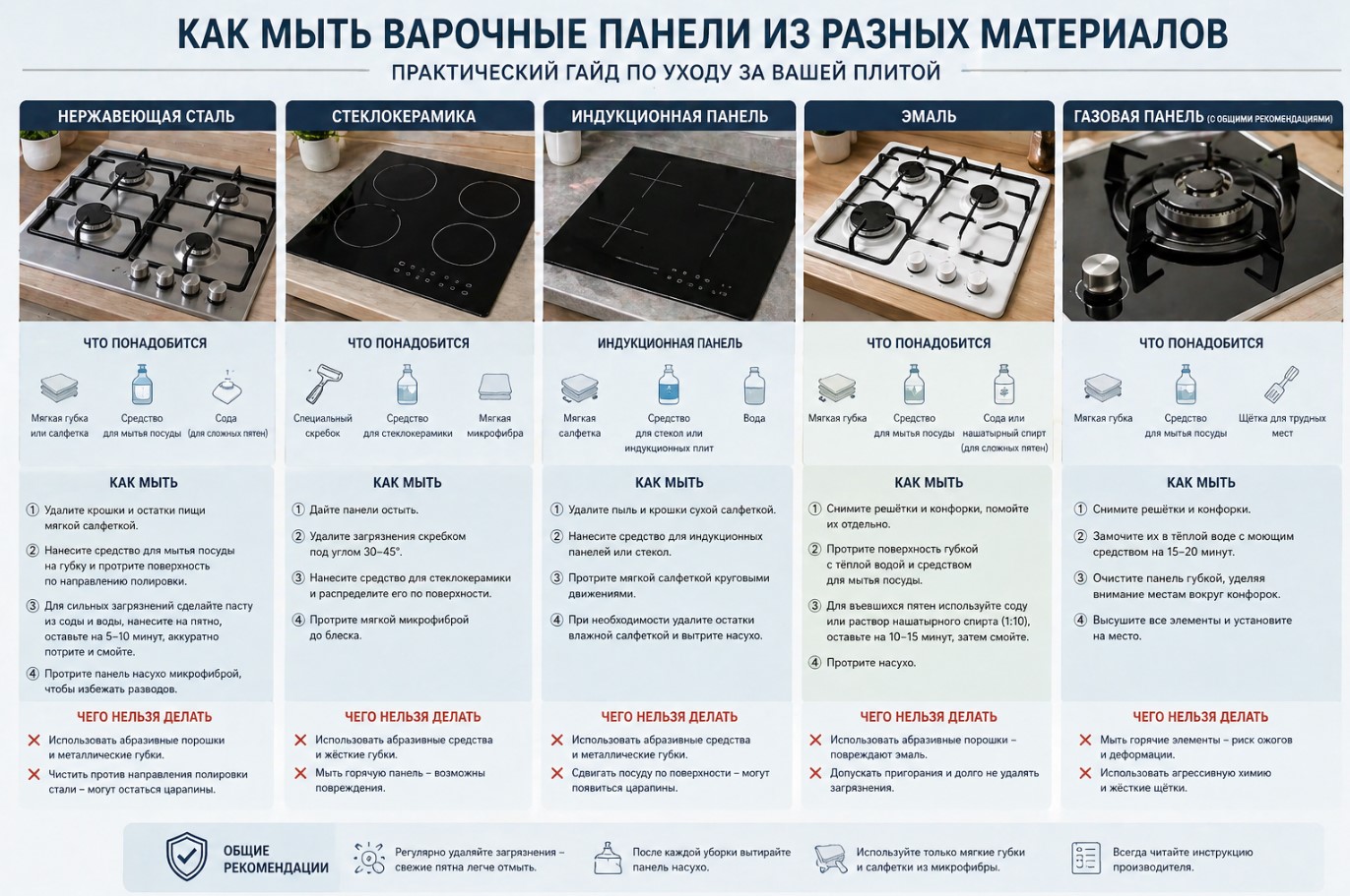 Как мыть варочные панели