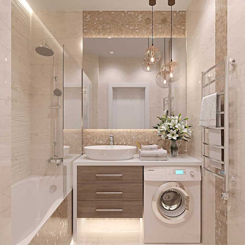 Встроенная стиральная машина под раковиной Встроенная стиральная машина под раковиной