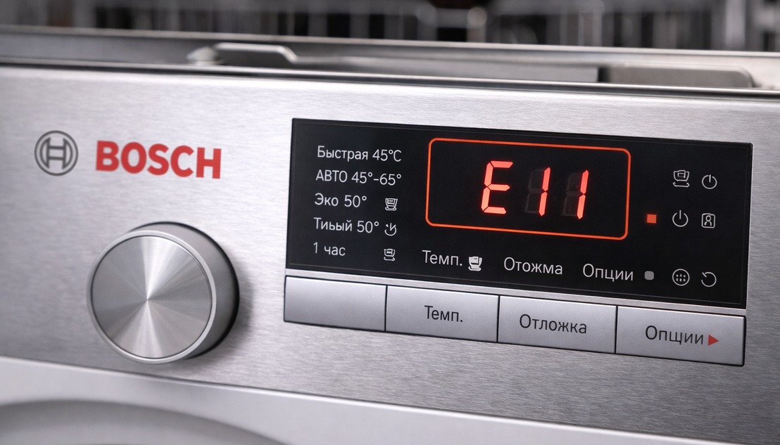 Ошибка Е11 в посудомоечной машине Bosch