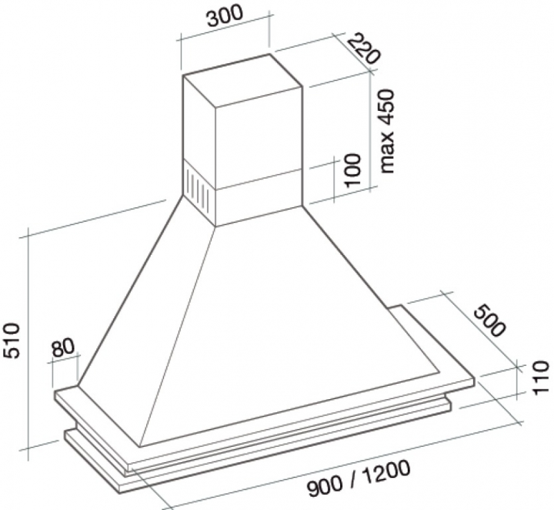 Вытяжка 120 см ширина