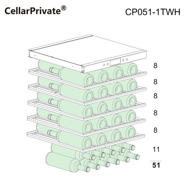 Встраиваемый под столешницу винный шкаф CellarPrivate CP051-1TWH (preview 11)