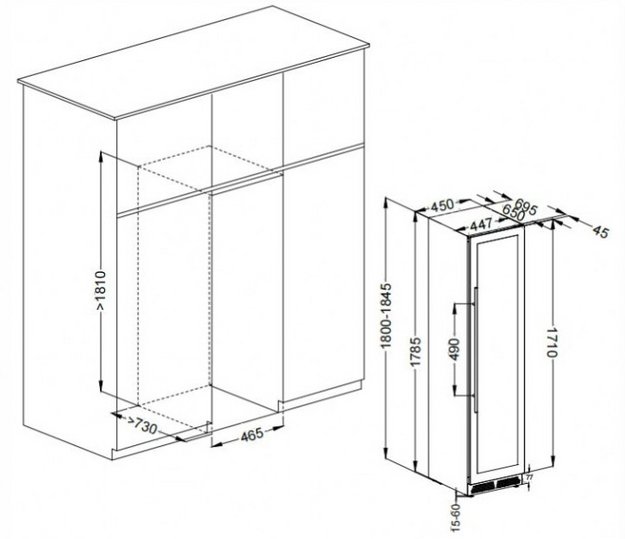 Винный шкаф Meyvel MV106-KST2 Slim (preview 4)