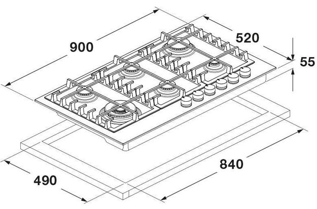 Варочная панель Fulgor Milano FUH 906 G DWK MBK (preview 9)
