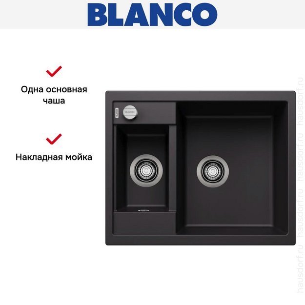 Мойка BLANCO METRA 6 Silgranit черный (preview 9)