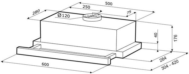 Вытяжка Krona VENDY 600 INOX (1 мотор) (preview 2)