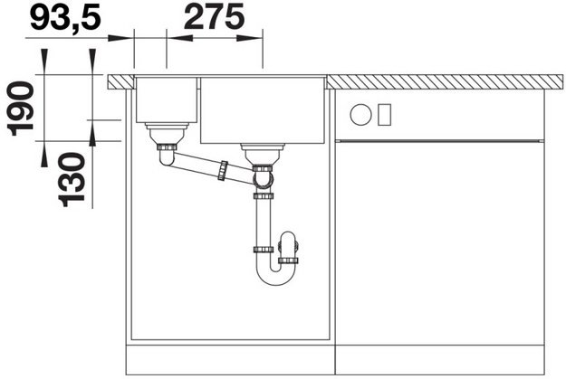 Мойка BLANCO SUBLINE 340/160-U Silgranit кофе, чаша слева (preview 5)