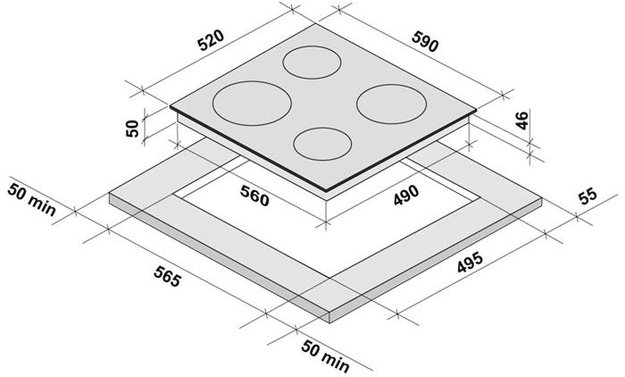 Электрическая варочная поверхность KRONA CORTO 60 BL (preview 4)