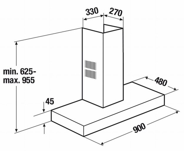Настенная вытяжка Kuppersbusch DW 9500.0 S черное стекло (preview 2)