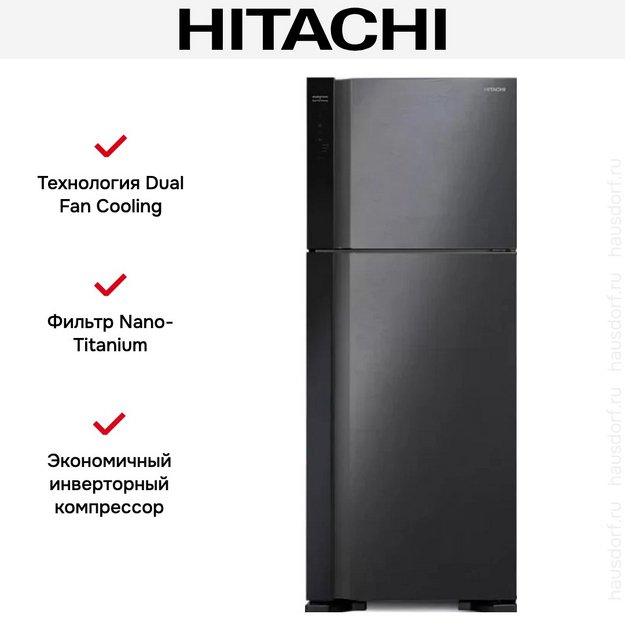 Холодильник Hitachi HRTN7489DFBBKCS (preview 3)