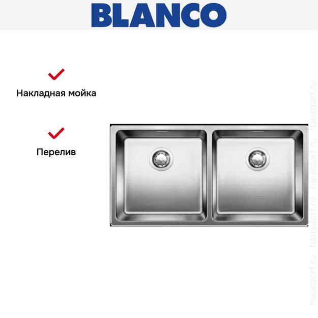 Мойка Blanco Andano 400/400-U нержавеющая сталь (preview 5)