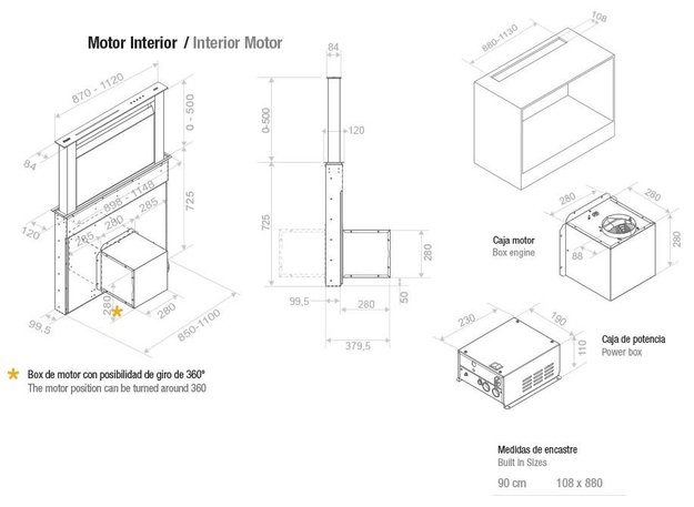 Встраиваемая в столешницу вытяжка Pando E-350/90 IX 1350 INT/EXT (preview 4)
