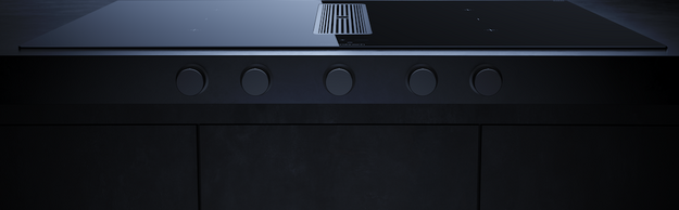 Индукционная варочная поверхность с вытяжкой Kuppersbusch с чёрными ручками KMI 9850.1 SR-S Stainless steel (preview 4)