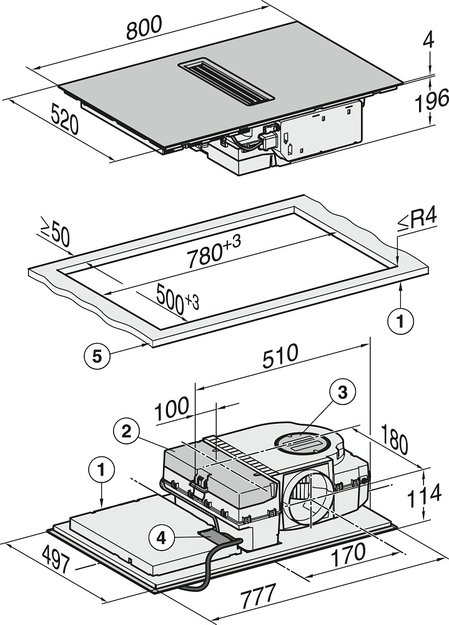 Варочная панель с вытяжкой Miele KMDA 7272 FL-U (preview 7)