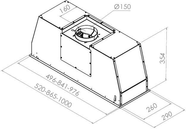 Встраиваемая вытяжка Pando PRO/85 INOX V.850 SEC (preview 5)