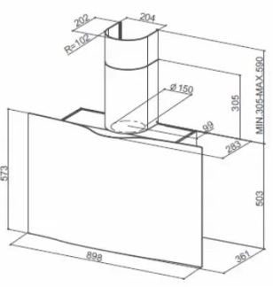 Вытяжка Faber VEIL WH CORIAN A90 (preview 4)