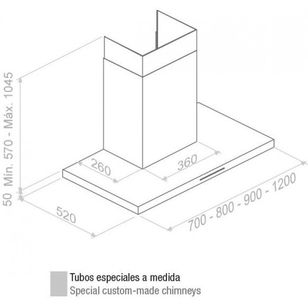 Вытяжка Pando P-401/80 IX 1050 SEC PLUS (preview 3)