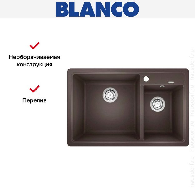 Мойка BLANCO LEGRA 8 SIlgranit кофе, чаша слева (preview 9)