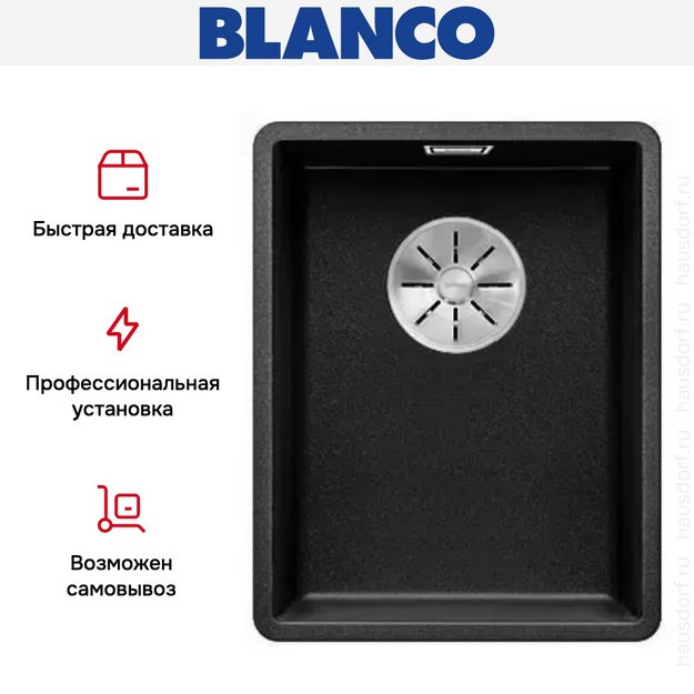 Мойка Blanco SUBLINE 320-F отводная арматура InFino® антрацит (preview 4)