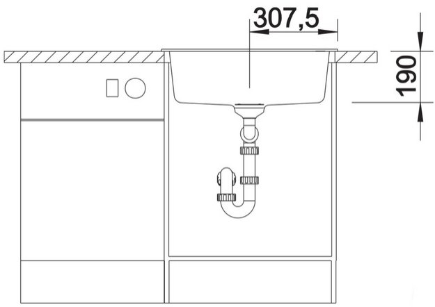 Мойка BLANCO DALAGO 6 Silgranit черный, клапан-автомат (preview 6)