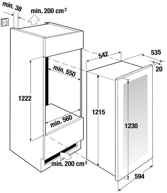 Встраиваемый холодильник для охлаждения вина Kuppersbusch FWK 4800.0 S8 (preview 4)