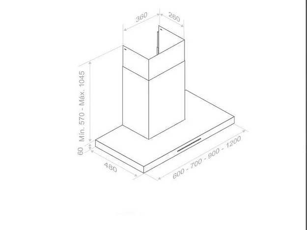 Настенная вытяжка Pando P-825/60 INOX V.850 SEC (preview 2)