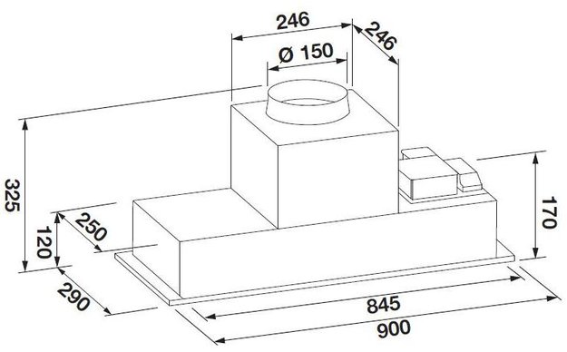 Встраиваемая вытяжка Fulgor Milano FBHD 900 PT X (preview 3)