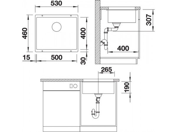 Мойка BLANCO ROTAN 500-U Silgranit мягкий белый (preview 3)