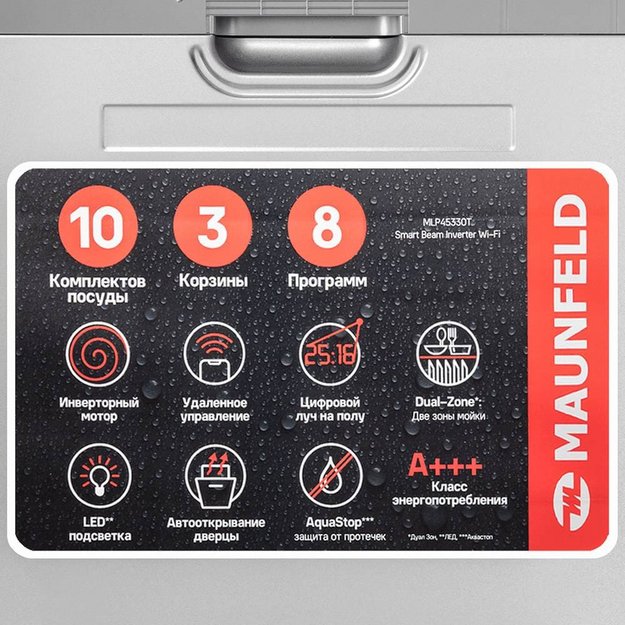 Встраиваемая посудомоечная машина Maunfeld MLP45330T Smart Beam Inverter Wi-Fi (preview 14)