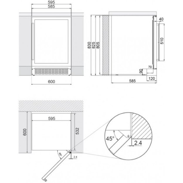 Встраиваемый винный шкаф Pando PVZB 60-46CRL (preview 4)
