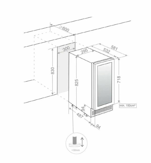 Встраиваемый винный шкаф Pando PVZB 30-16XL (preview 3)