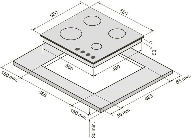 Газовая варочная панель KRONA NEBEL 60 IX W (preview 13)