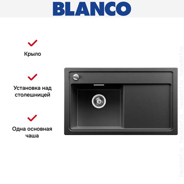 Мойка Blanco Zenar 45 S крыло справа антрацит (preview 7)