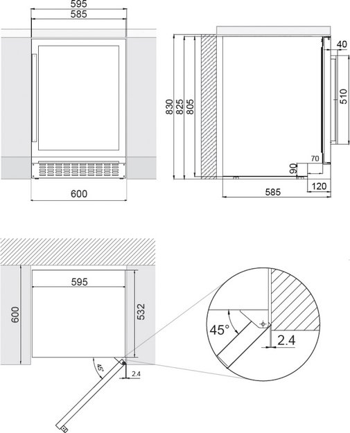Встраиваемый винный шкаф Pando PVMB 60-46CRR (preview 2)