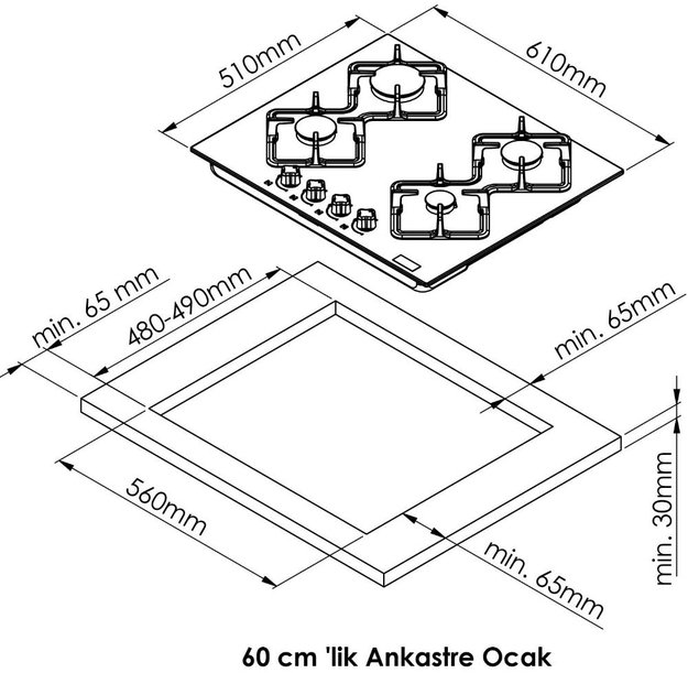 Газовая варочная панель-домино Kuppersberg FS 62 X (preview 7)