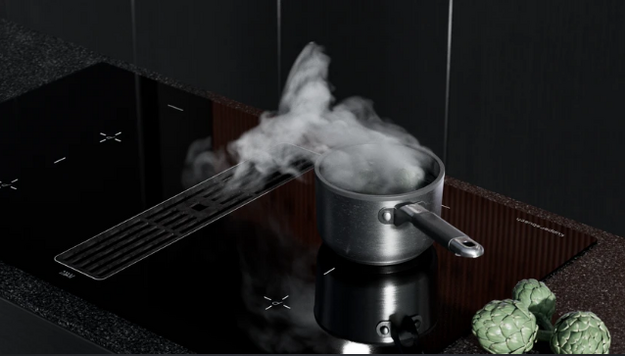 Индукционная варочная поверхность с вытяжкой Kuppersbusch KMI 12850.0 SR-S Silver Chrome (preview 4)