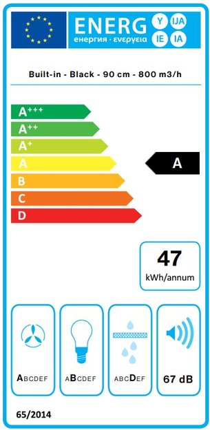 Встраиваемая вытяжка Falmec VIRGOLA NO-DROP TOUCH 90 BLACK (preview 8)