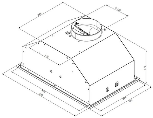 Встраиваемая вытяжка Krona Кейт 400 нержавеющая сталь, кнопочная (Kate 400 Inox PB) (preview 10)
