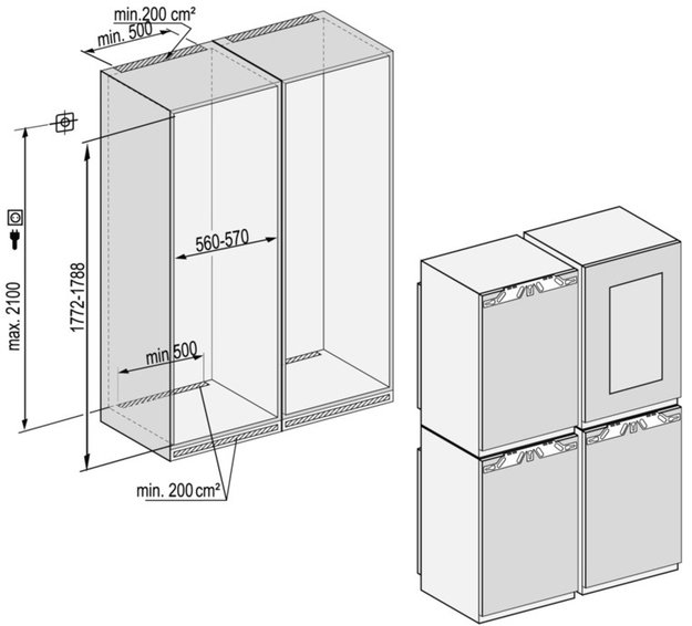 Встраиваемый холодильник Side-by-Side Liebherr SBSWdf 99I5 BioFresh NoFrost (preview 9)
