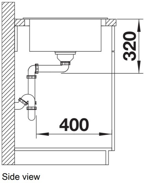 Мойка BLANCO ELON 45 S Silgranit черный, клапан-автомат (preview 4)
