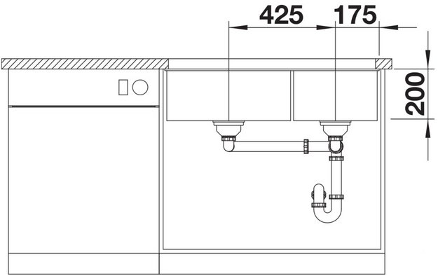 Мойка BLANCO SUBLINE 480/320-U Silgranit темная скала (фото 5) Мойка BLANCO SUBLINE 480/320-U Silgranit темная скала (preview 5)