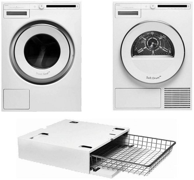 Asko Classic 10 (стиральная машина  W2086C.W/3 + сушильная машина T208H.W + выдвижная корзина HB1153W) (preview 1)