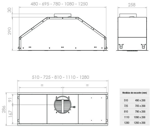 Встраиваемая вытяжка Pando GTI/810 NEGRO V.1050 ECO SEC PLUS (preview 5)